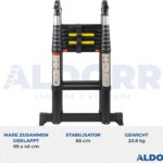 2,50 Meter ALDORR Professional - Telescopic folding ladder