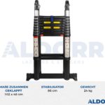 2,80 Meter ALDORR Professional - Telescopic folding ladder