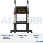 2,20 Meter ALDORR Professional - Telescopic folding ladder