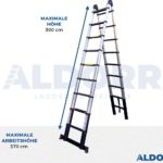 3,10 Meter ALDORR Professional - Telescopic folding ladder