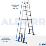 3,10 Meter ALDORR Home - Telescopic folding ladder