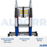 3,10 Meter ALDORR Home - Telescopic folding ladder