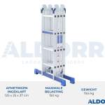 4x3 ALDORR Home - Multi Purpose Ladder with platform - 3,5 Meter