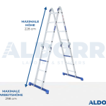 4x4 ALDORR Home - Multi Purpose Ladder with platform - 4,7 Meter