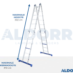 4×3 ALDORR Professional – Multi Purpose Ladder with platform – 3,5 Meter