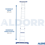 4x4 ALDORR Home - Multi Purpose Ladder with platform - 4,7 Meter