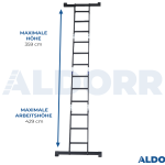 4×4 ALDORR Professional – Multi Purpose Ladder with platform – 4,7 Meter