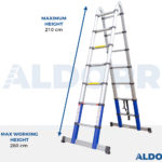 2,20 Meter ALDORR Home - Telescopic folding ladder