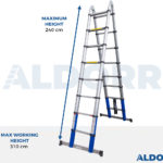 2,50 Meter ALDORR Home - Telescopic folding ladder