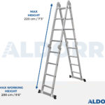 4x4 ALDORR Home - Multi Purpose Ladder with platform - 4,7 Meter (Stabilizer bar: 120 cm)