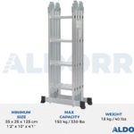 4x4 ALDORR Home - Multi Purpose Ladder with platform - 4,7 Meter (Stabilizer bar: 120 cm)