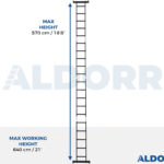 4×5 ALDORR Professional – Multi Purpose Ladder with platform – 5,7 Meter (Stabilizer bar: 120 cm)