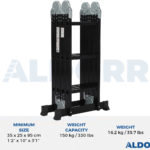 4×3 ALDORR Professional – Multi Purpose Ladder with platform – 3,5 Meter