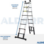 2,50 Meter ALDORR Professional - Telescopic folding ladder