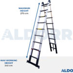 2,80 Meter ALDORR Professional - Telescopic folding ladder