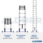 Telescopic ladder 14.5 ft (4,40 m) - ALDORR Home