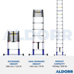 Telescopic ladder 12.5 ft (3,80 m) - ALDORR Home