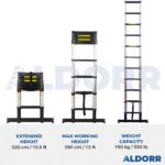 Telescopic ladder 10.5 ft (3,20 m) – ALDORR Professional