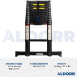 Telescopic ladder 14.5 ft (4,40 m) – ALDORR Professional