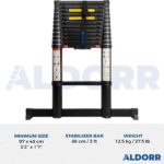 Telescopic ladder 12.5 ft (3,80 m) – ALDORR Professional