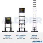 Telescopic ladder 15.7 ft (4,80 m) – ALDORR Professional