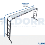 4×5 ALDORR Professional – Multi Purpose Ladder with platform – 5,7 Meter