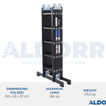 4×5 ALDORR Professional – Multi Purpose Ladder with platform – 5,7 Meter