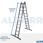 4×5 ALDORR Professional – Multi Purpose Ladder with platform – 5,7 Meter