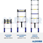 Telescopic ladder 8.5 ft (2,60 m) - ALDORR Home