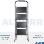Household stairs with 4 steps - Black - ALDORR Home