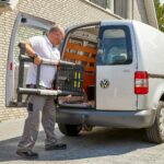 Telescopic ladder 14.5 ft (4,40 m) with telescopic stabiliser bar – ALDORR Professional