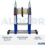 2,20 Meter ALDORR Home - Telescopic folding ladder