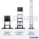 Telescopic ladder 14.5 ft (4,40 m) – ALDORR Professional