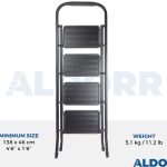 Household stairs with 4 steps - Black - ALDORR Home