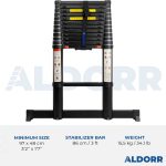 Telescopic ladder 12.5 ft (3,80 m) – ALDORR Professional