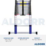 Telescopic ladder 14.5 ft (4,40 m) - ALDORR Home