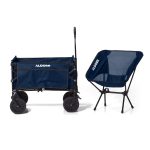 Folding Trolley – XL – Foldable – 100L – Blue - Includes Camping Chair