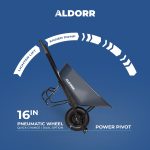 ALDORR Wheelbarrow - 170 Liters - Poly - 1 Puncture-proof tire