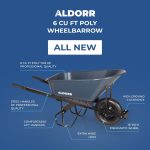 ALDORR Wheelbarrow - 170 Liters - Poly - 1 Pneumatic Tire