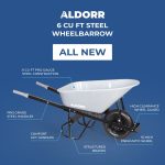 ALDORR Wheelbarrow - 170 Liters - Steel - 1 Puncture-proof tire