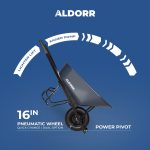 ALDORR Wheelbarrow - 170 Liters - Poly - 2 Pneumatic tires