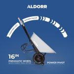 ALDORR Wheelbarrow - 170 Liters - Steel - 2 Pneumatic tires