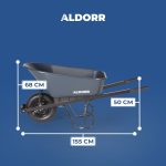 ALDORR Wheelbarrow - 170 Liters - Poly - 1 Puncture-proof tire