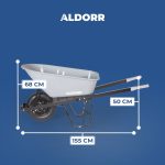 ALDORR Wheelbarrow - 170 Liters - Steel - 1 Puncture-proof tire