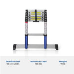 1,80 + 2,40 Meter ALDORR Home - Telescopic folding ladder