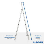 2,40 + 3,00 Meter ALDORR Home - Telescopic folding ladder
