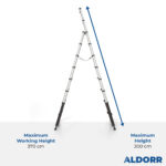 2,40 + 3,00 Meter ALDORR Professional - Telescopic folding ladder