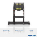 2,40 + 3,00 Meter ALDORR Professional - Telescopic folding ladder