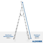3,00 + 3,60 Meter ALDORR Home - Telescopic folding ladder