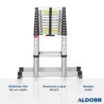 3,00 + 3,60 Meter ALDORR Home - Telescopic folding ladder